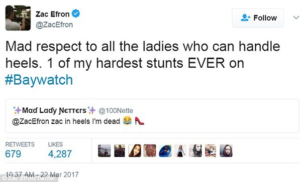 Zac Efron elogia mulheres que usam salto alto (Foto: Reprodução/Youtube)