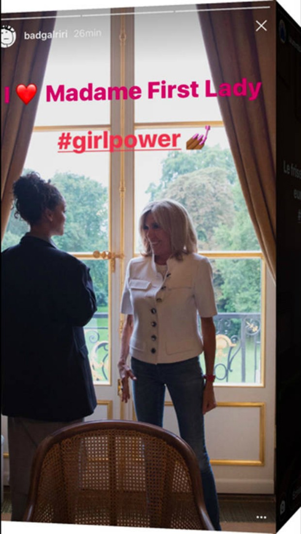 Riri encontrou também com Brigitte Macron (Foto: Reprodução/Instagram)